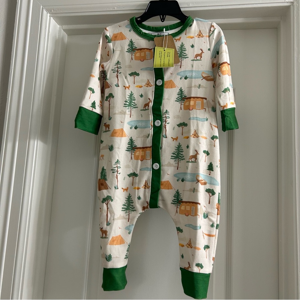 Sugar Bee Camping Pajamas with Buttflap